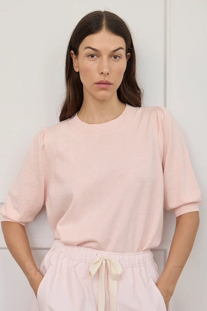Cath Knit Tee | Baby Pink