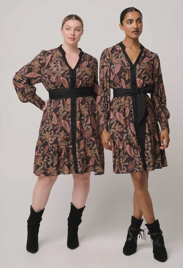 Cecilia Pearl Embellished Viscose Blend Dress | Dark Tropique