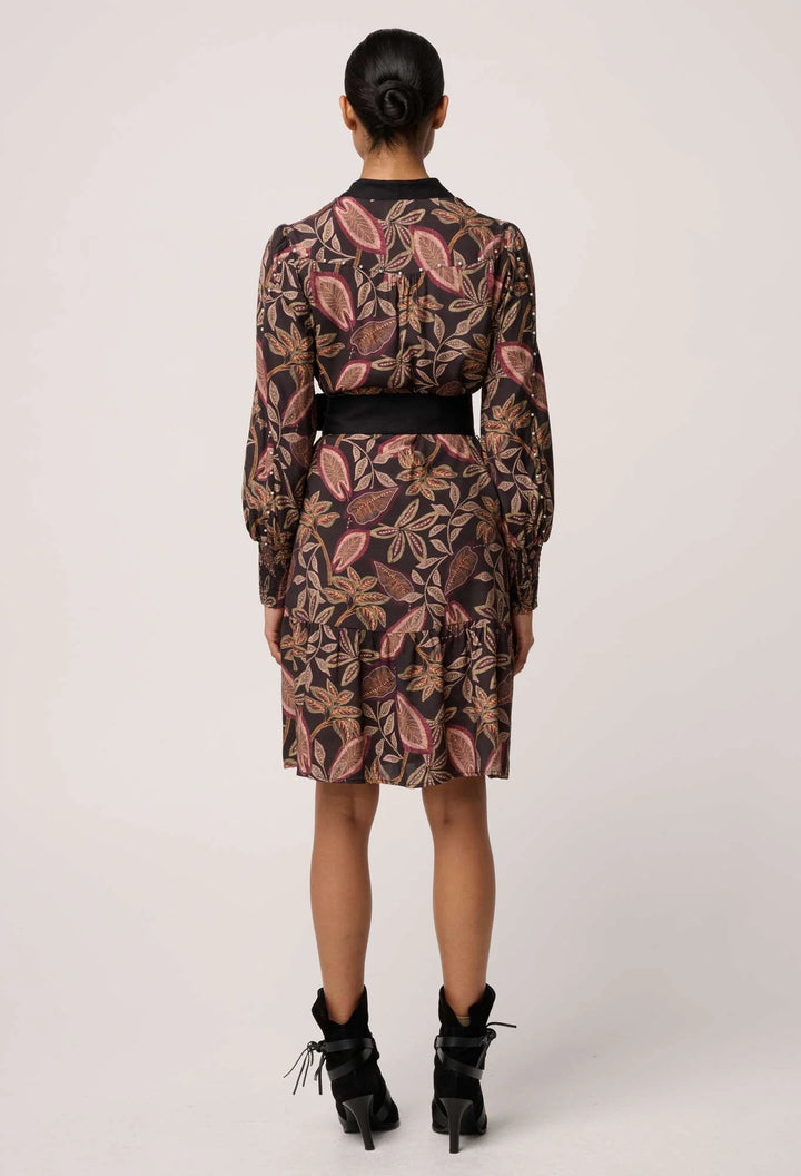 Cecilia Pearl Embellished Viscose Blend Dress | Dark Tropique