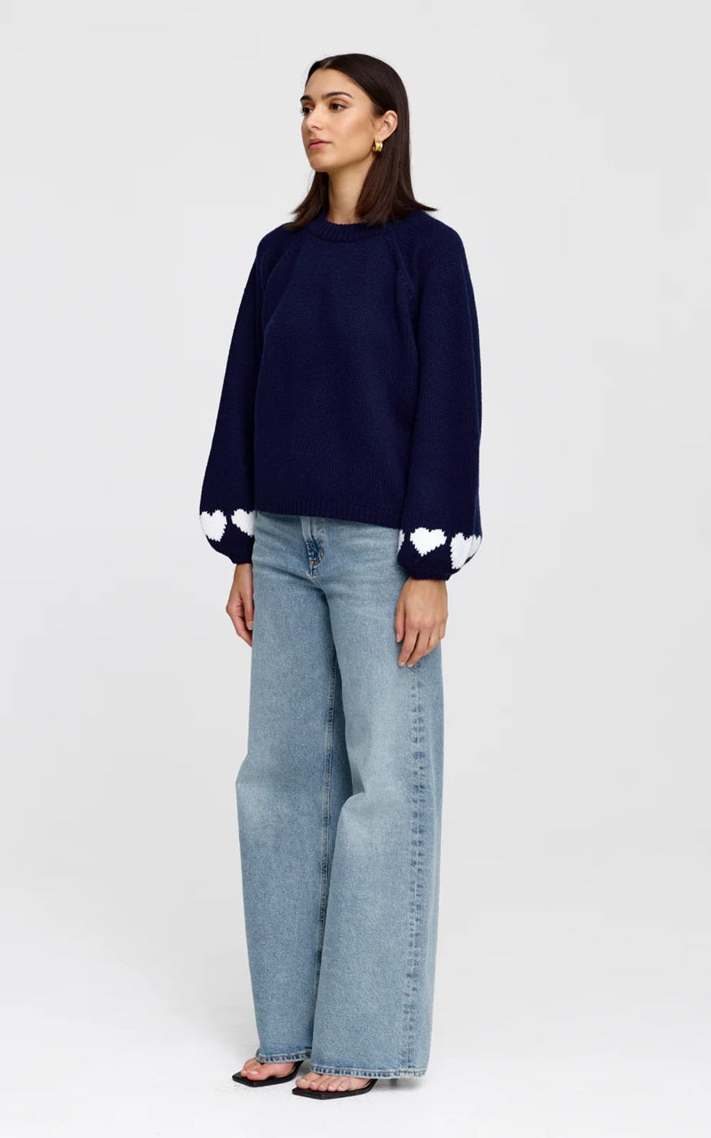 Cherie Hearts Knit | Midnight