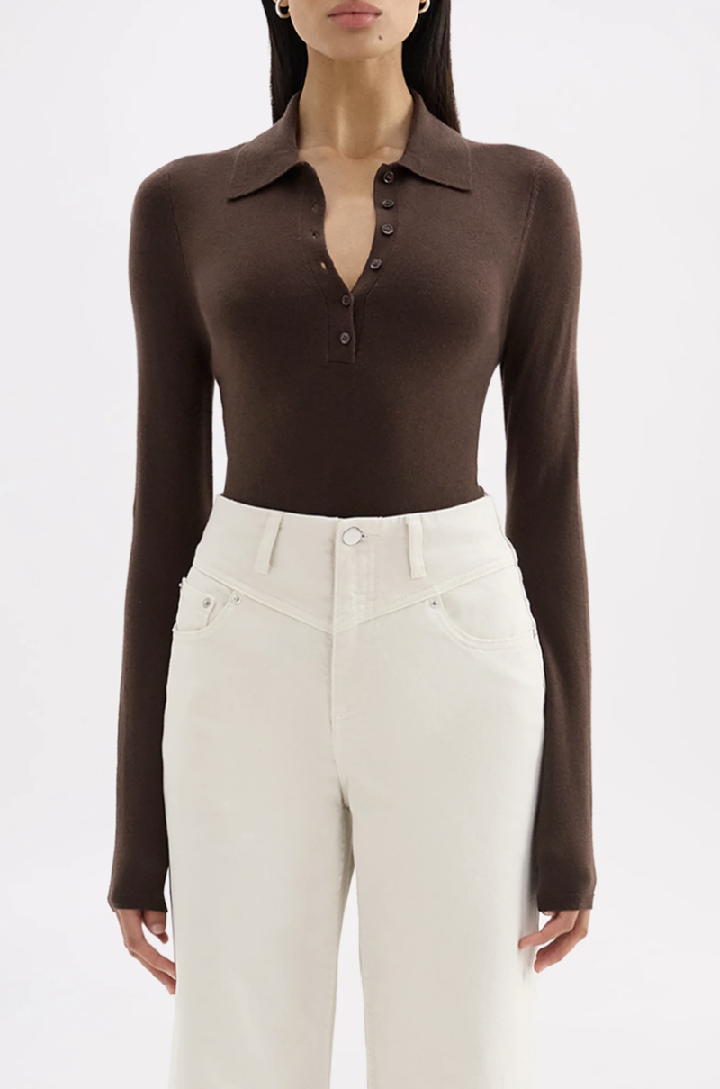 Danica Merino Blend Knit Top | Chocolate