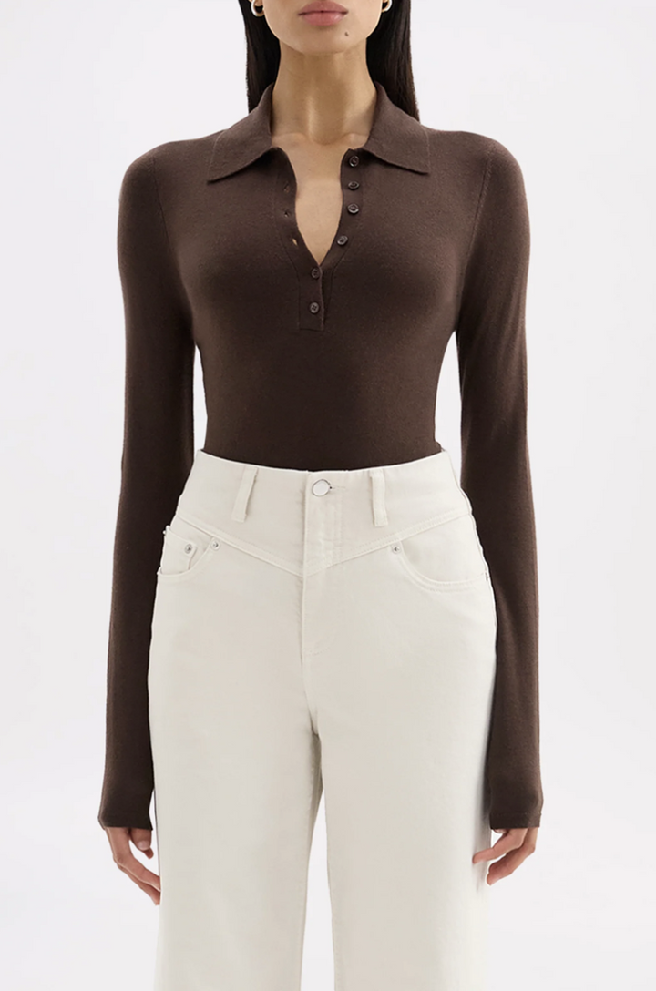 Danica Merino Blend Knit Top | Chocolate