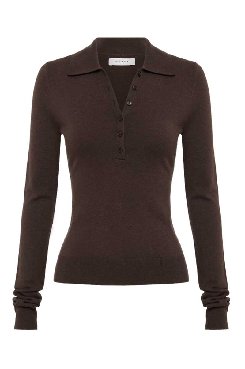 Danica Merino Blend Knit Top | Chocolate