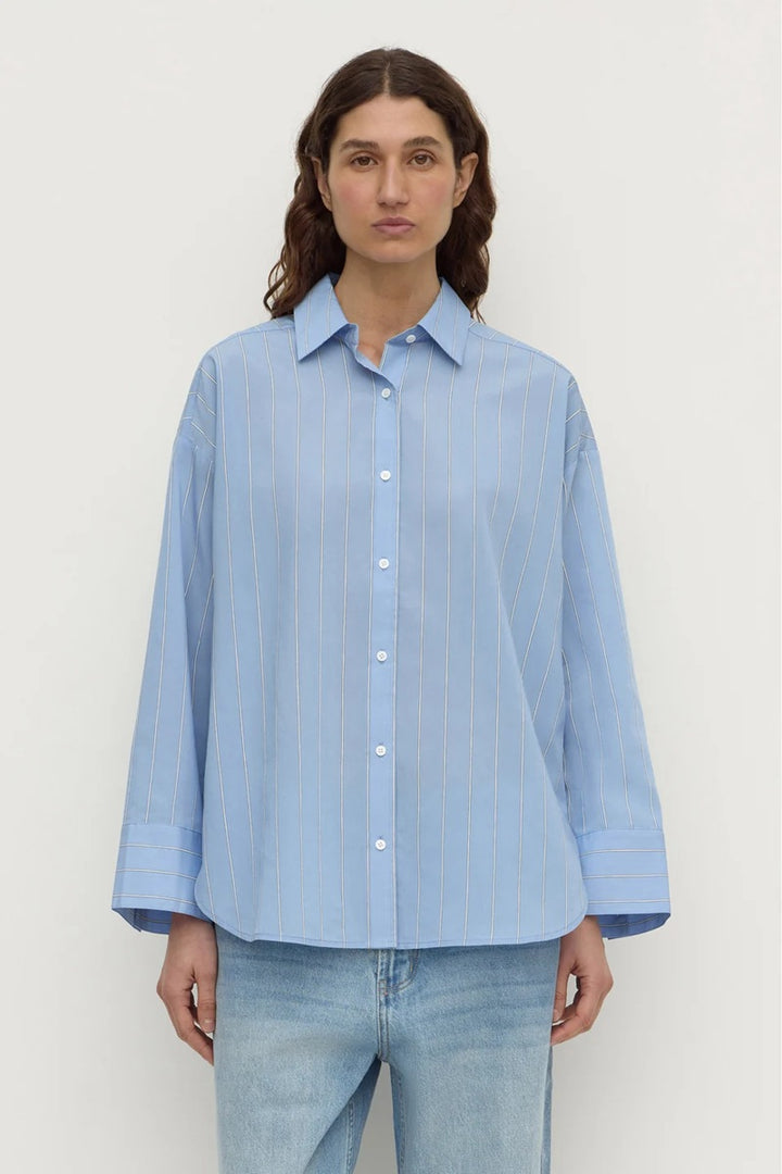 Delaney Italian Stripe Shirt | Blue