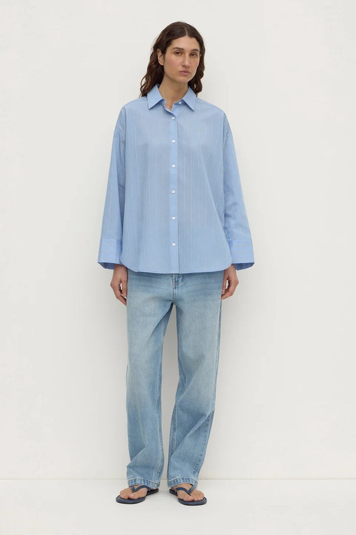 Delaney Italian Stripe Shirt | Blue