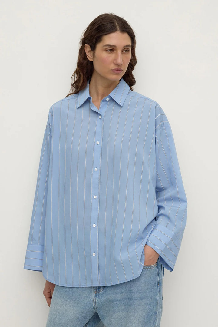 Delaney Italian Stripe Shirt | Blue