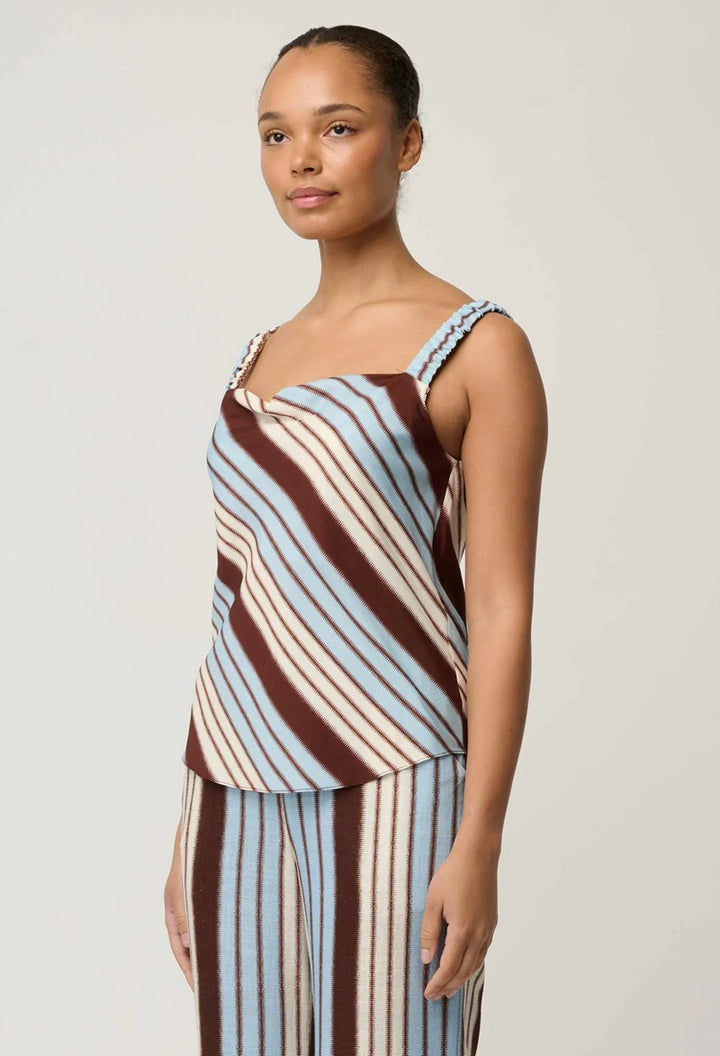 Delray Reversible Cupro V- Neck Cami| Iridescent Stripe