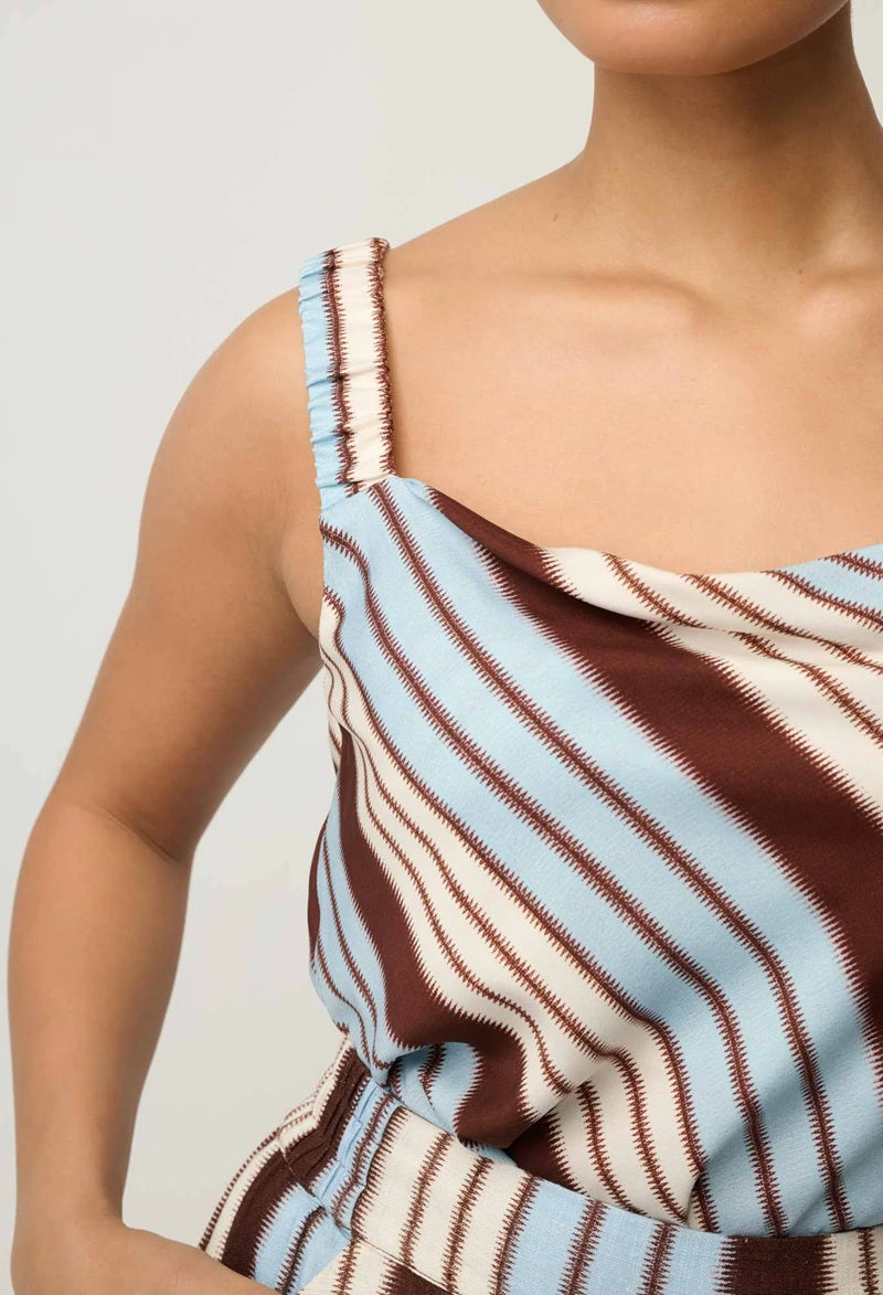 Delray Reversible Cupro V- Neck Cami| Iridescent Stripe