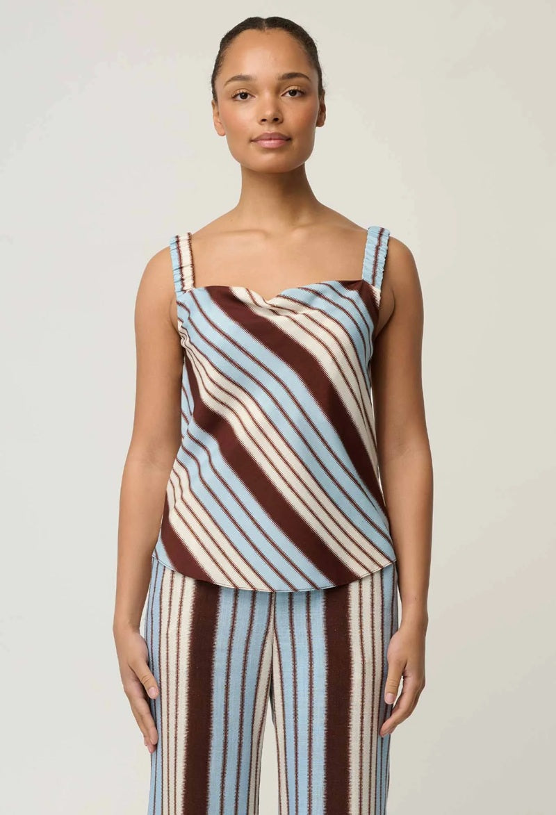 Delray Reversible Cupro V- Neck Cami| Iridescent Stripe