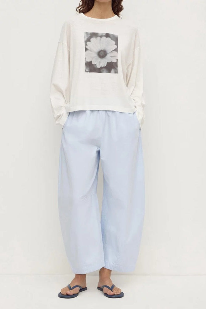Elaine Washed Cotton Pant | Powder Blue