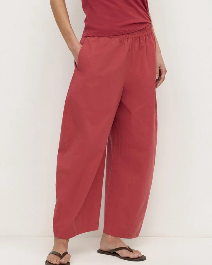 Elaine Washed Cotton Pant | Raisin