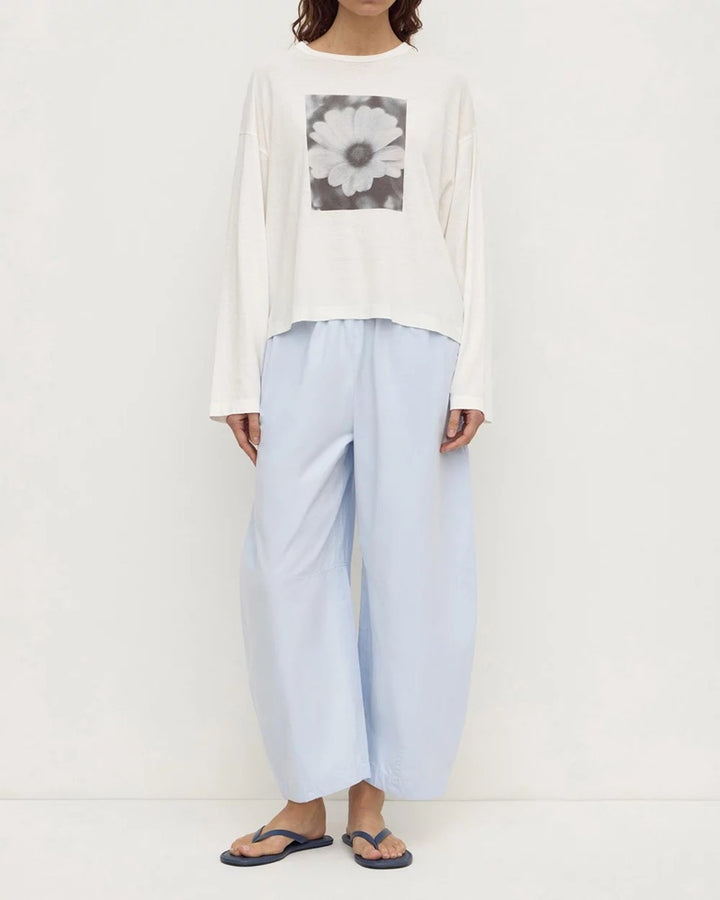 Elaine Washed Cotton Pant | Powder Blue