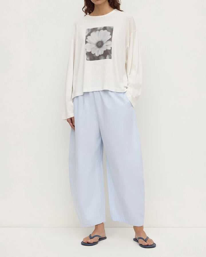 Elaine Washed Cotton Pant | Powder Blue