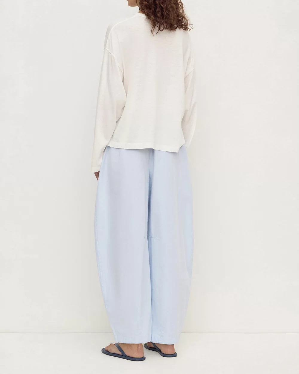 Elaine Washed Cotton Pant | Powder Blue