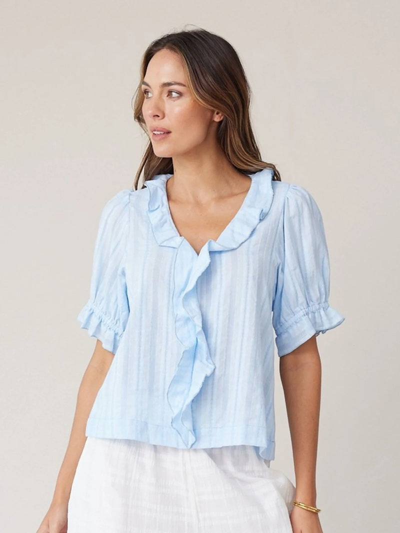 Flounce Blouse | Sky
