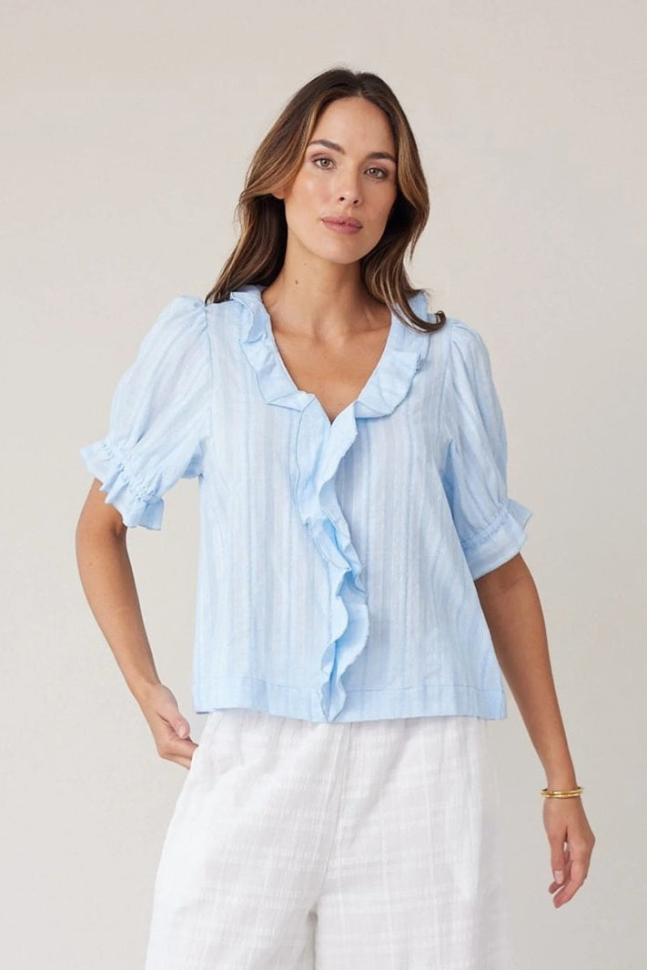 Flounce Blouse | Sky