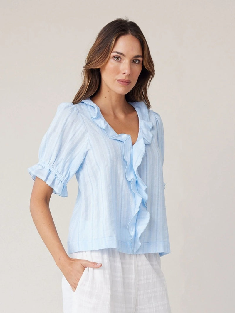 Flounce Blouse | Sky