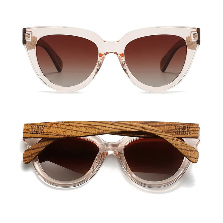 Flutter Blush Sunglasses | Brown Lens Walnut Arms