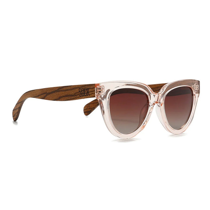 Flutter Blush Sunglasses | Brown Lens Walnut Arms