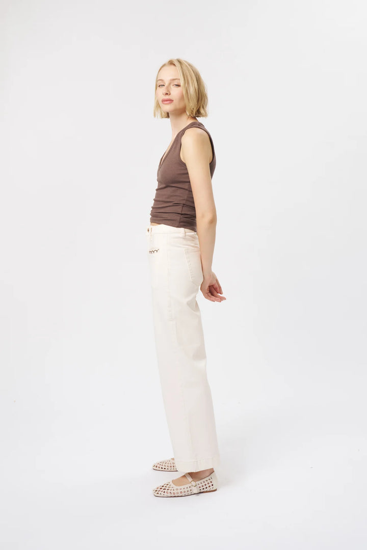 Freya Jean Scallop Pocket | Ecru