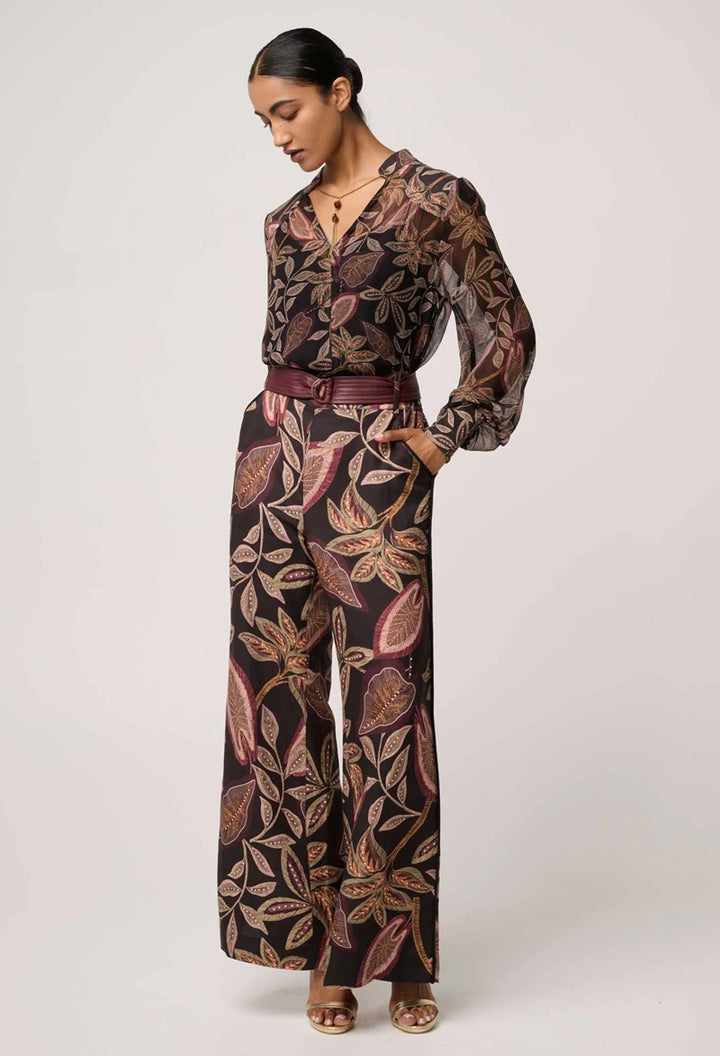 Freya Sheer Viscose Blouse | Dark Tropique