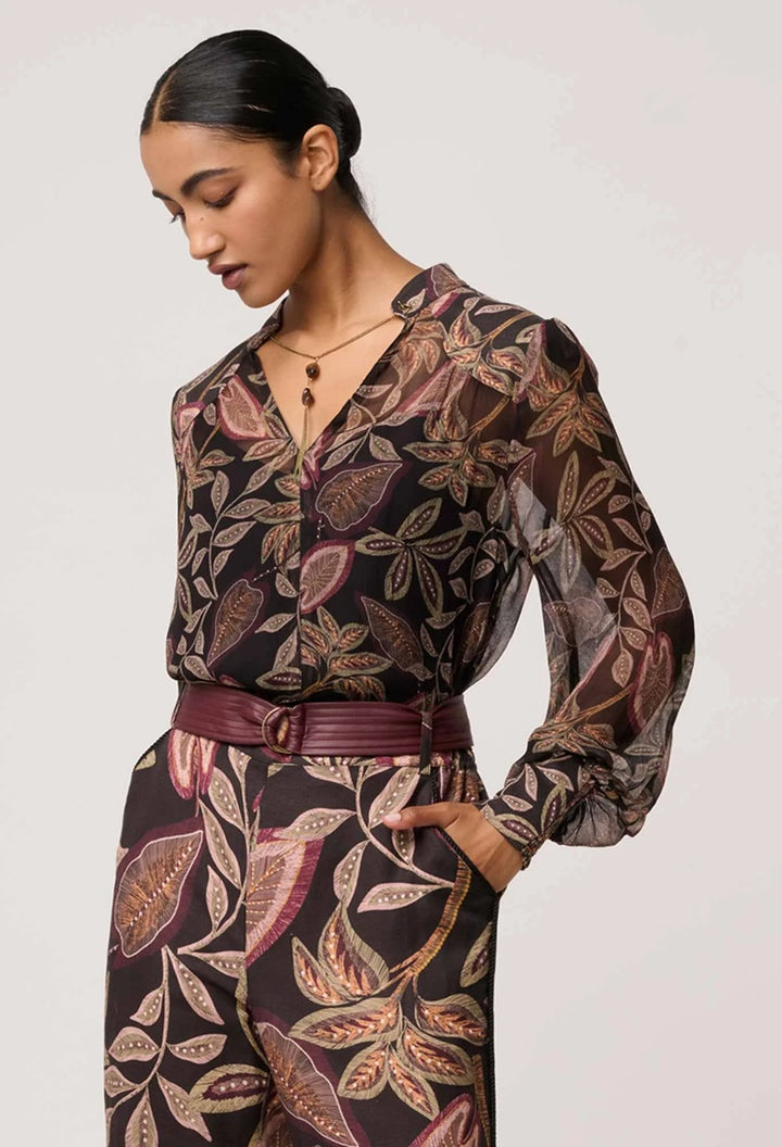 Freya Sheer Viscose Blouse | Dark Tropique