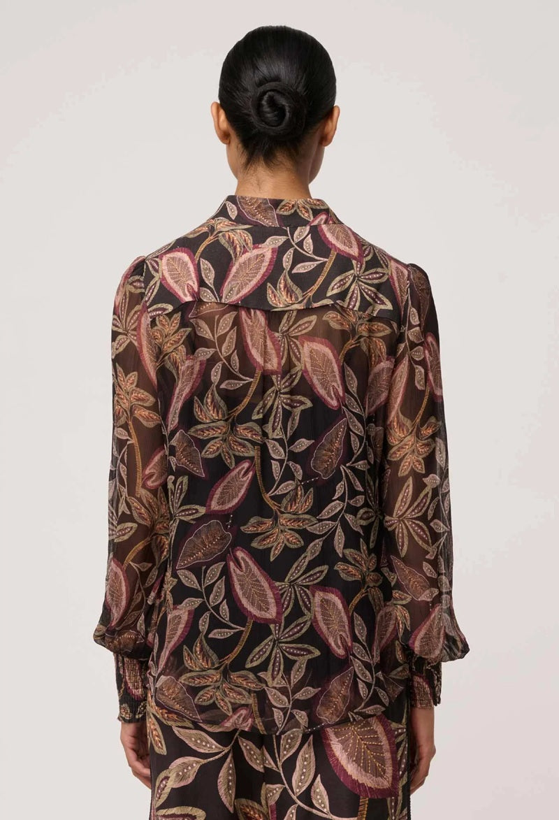 Freya Sheer Viscose Blouse | Dark Tropique
