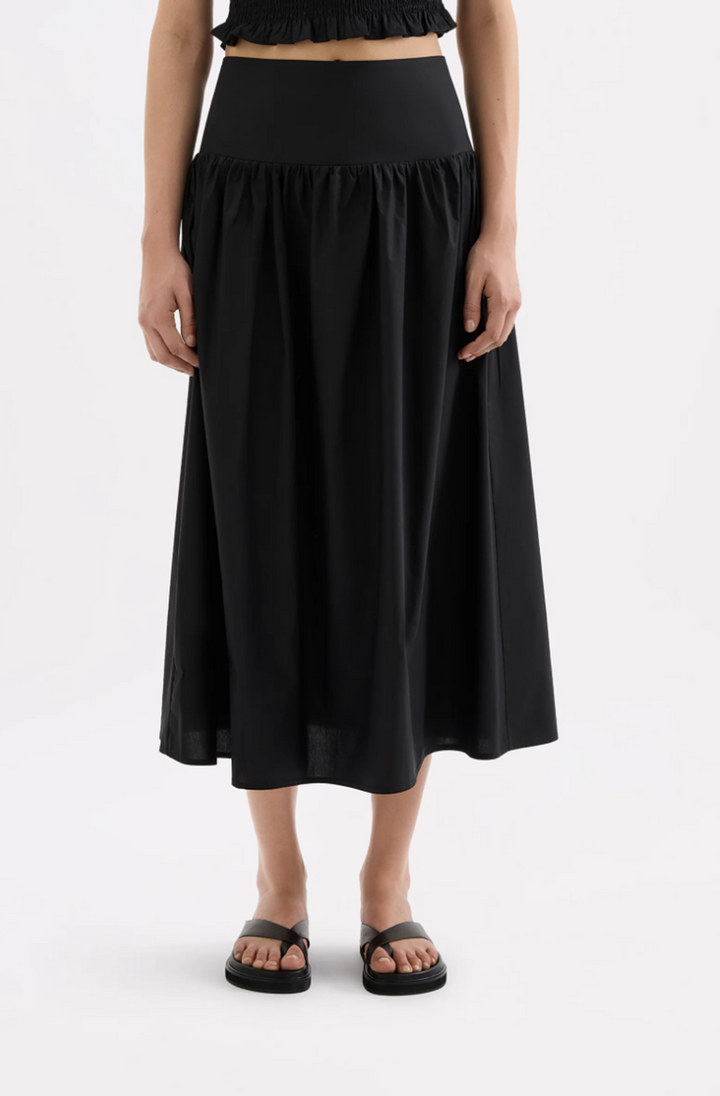 Greta Poplin Skirt | Black