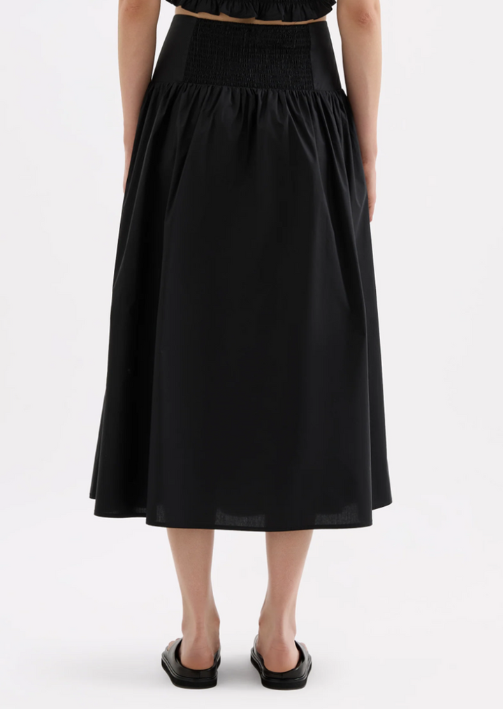 Greta Poplin Skirt | Black