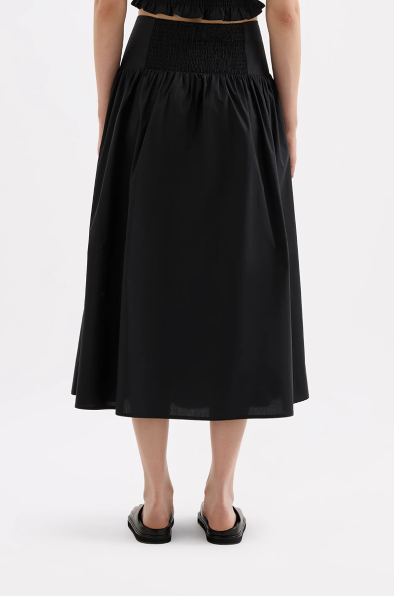 Greta Poplin Skirt | Black