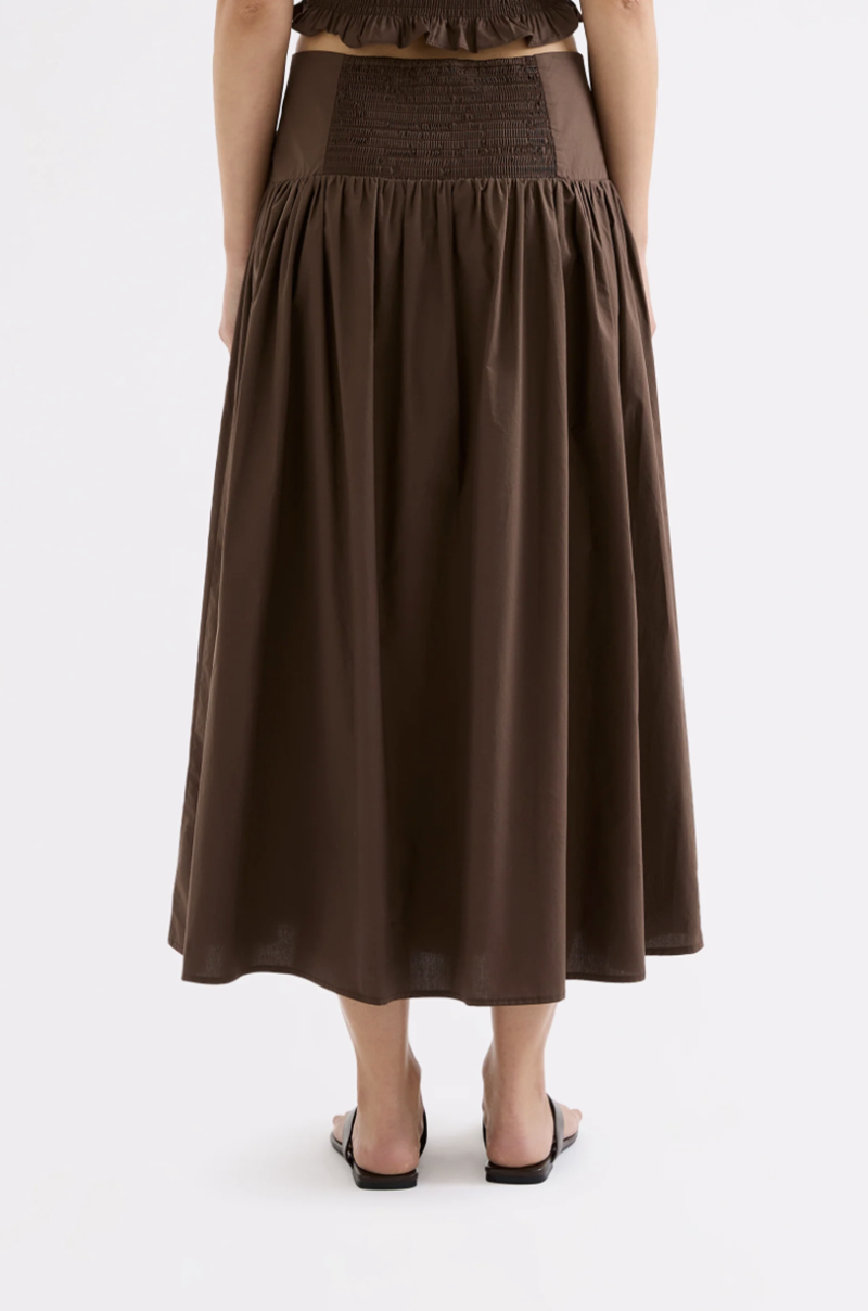 Greta Poplin Skirt | Chocolate