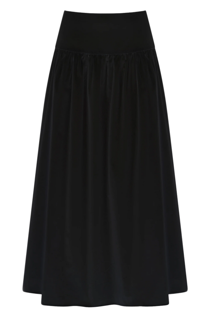 Greta Poplin Skirt | Black