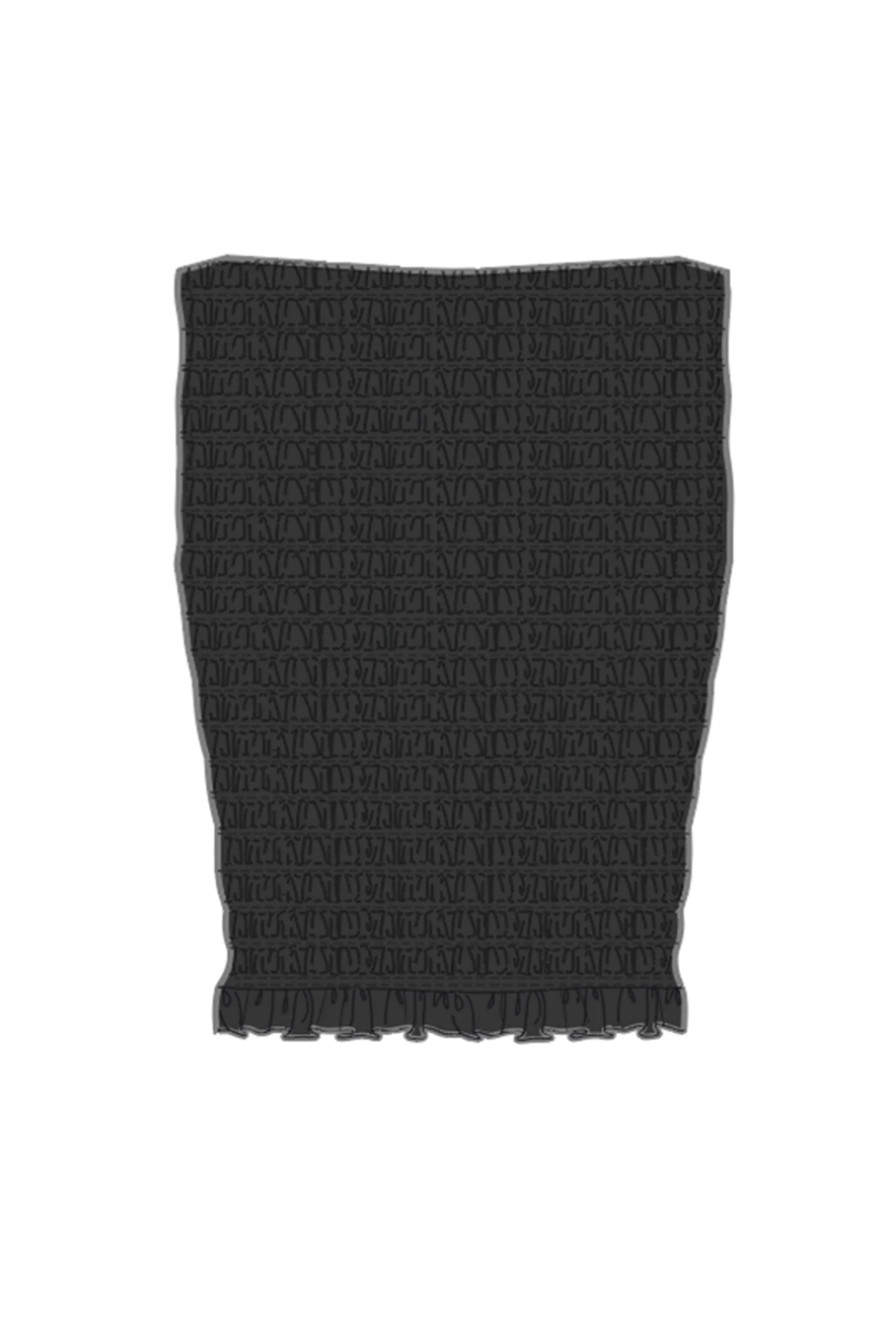 Greta Shirred Poplin Top | Black