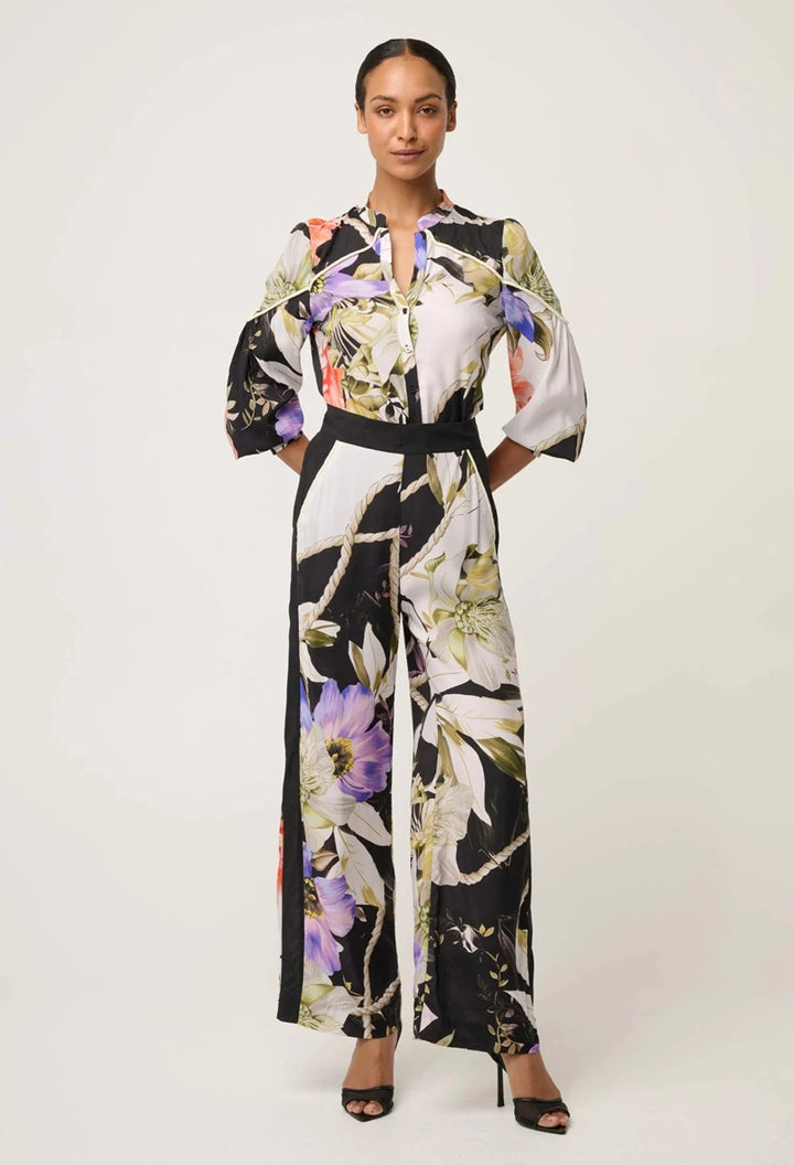 Harley Viscose Linen Faille Shirt | Tangled Blossom