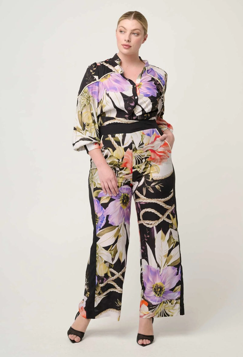 Harley Viscose Linen Faille Shirt | Tangled Blossom