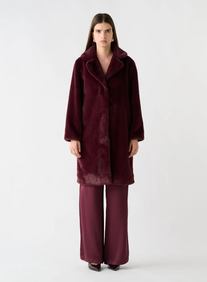 Harmony Fur Coat | Wine