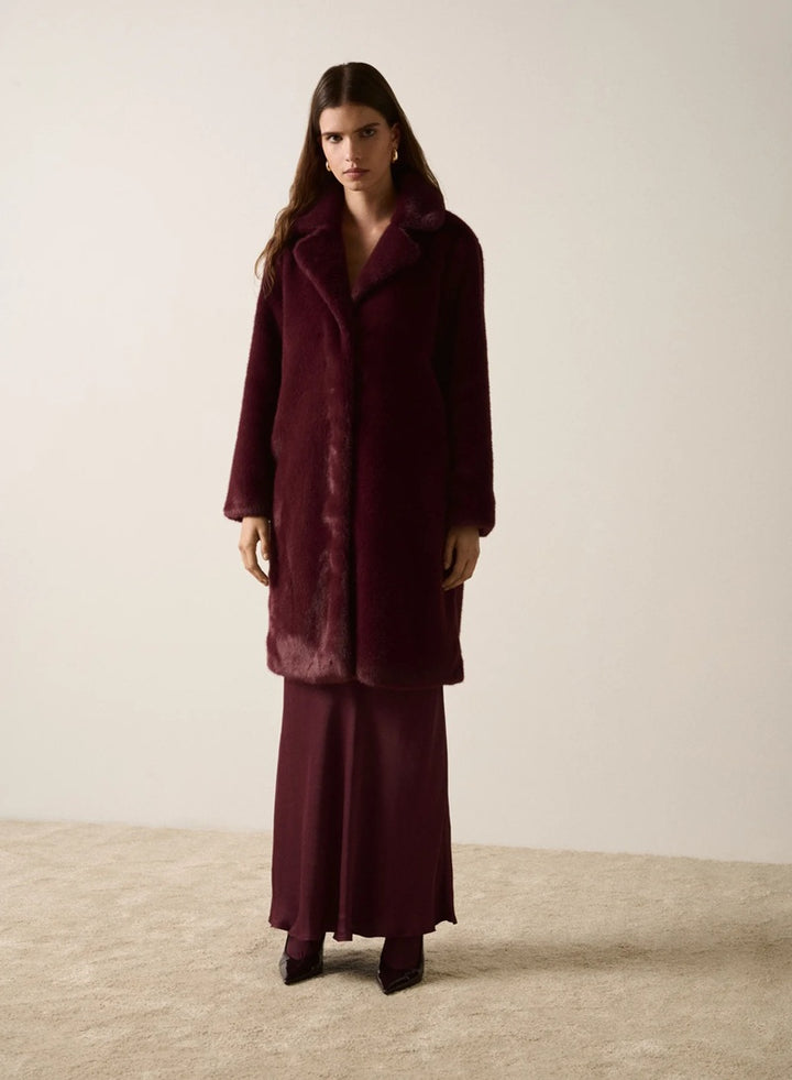 Harmony Fur Coat | Wine