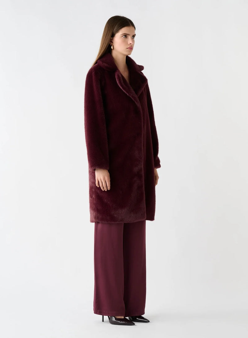 Harmony Fur Coat | Wine