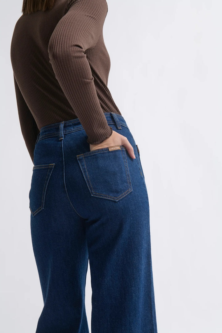 Harper Jean  Leather Pocket | Palisade Blue