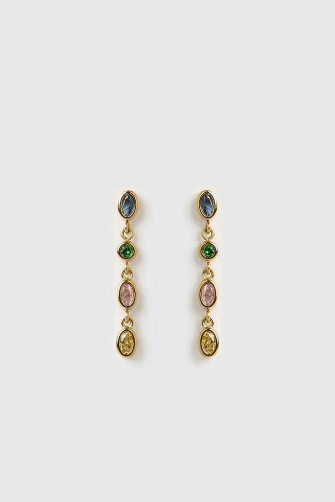 Isadora Gold Earrings | Multi Blue