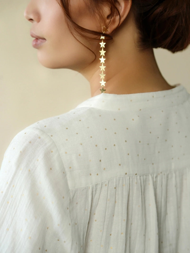 Ines Gold Dots Blouse | Ecru