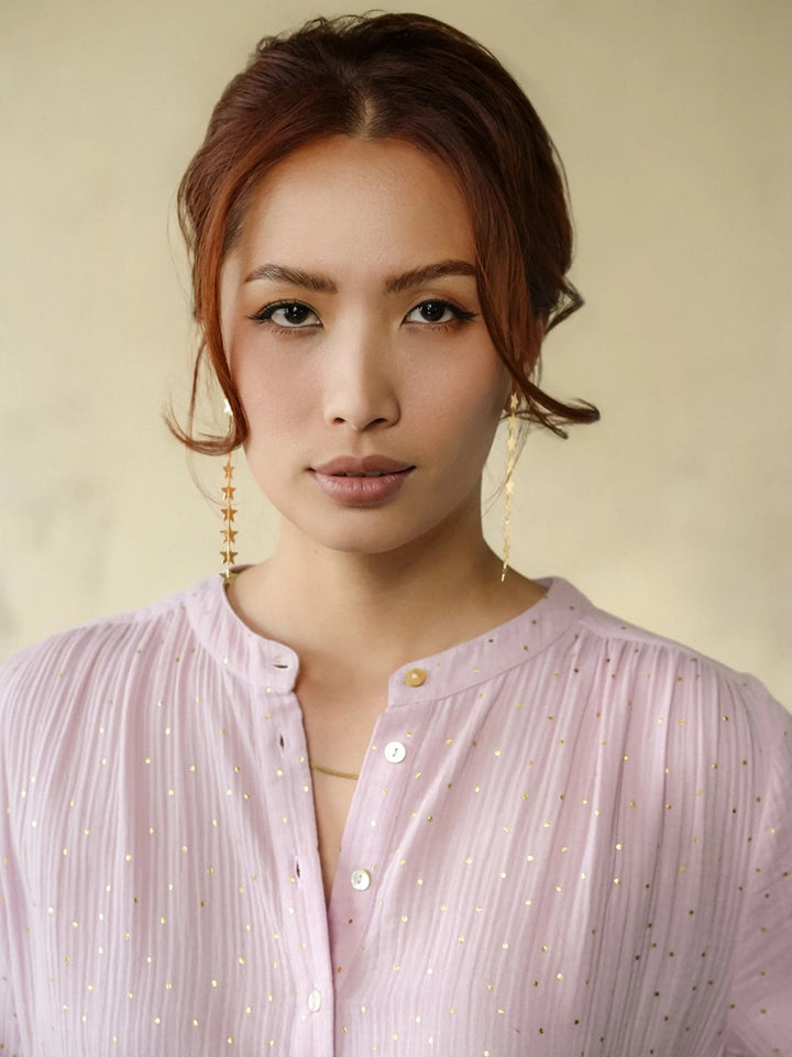 Ines Gold Dots Blouse | Rose