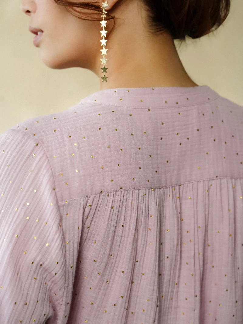 Ines Gold Dots Blouse | Rose