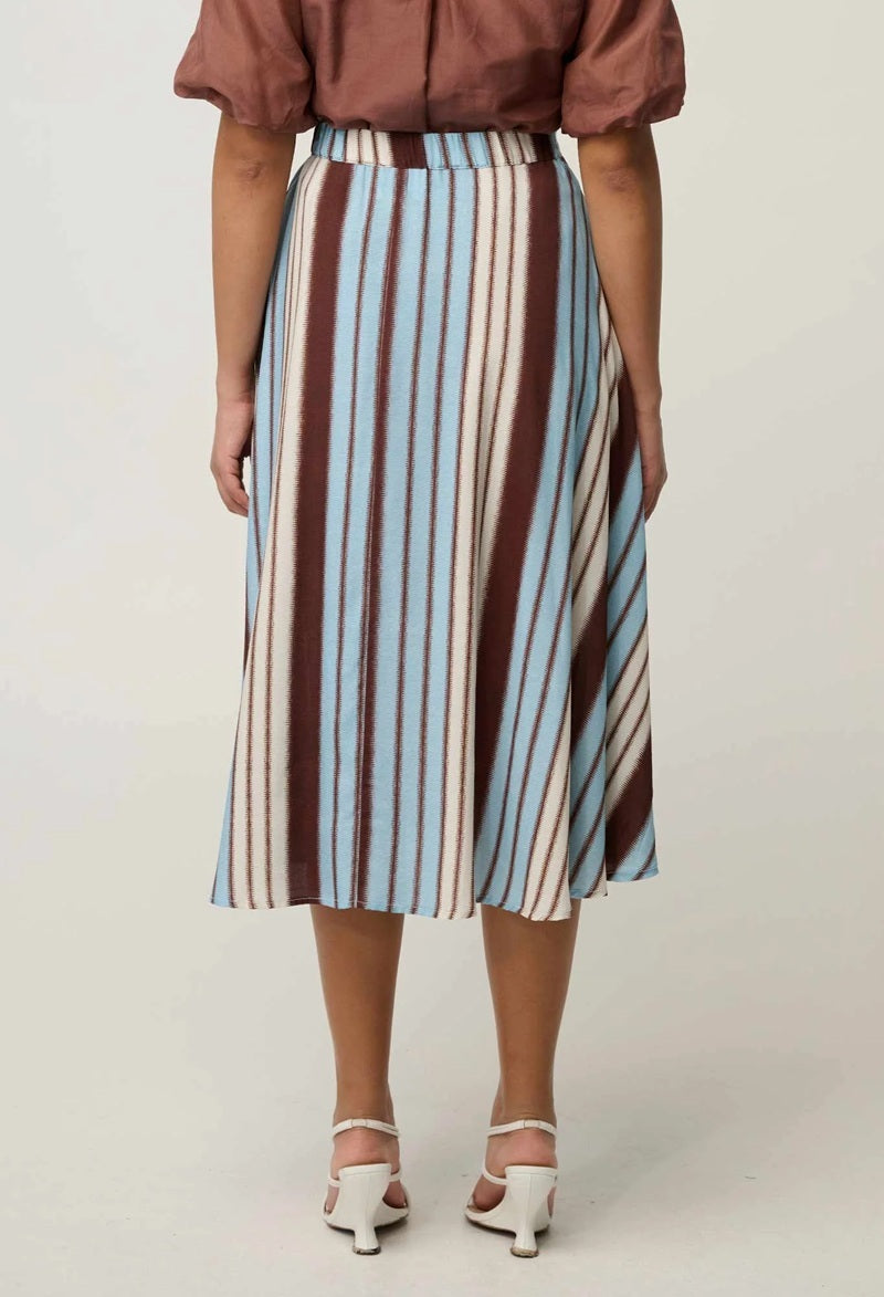 Iris Viscose Blend Skirt | Iridescent Stripe