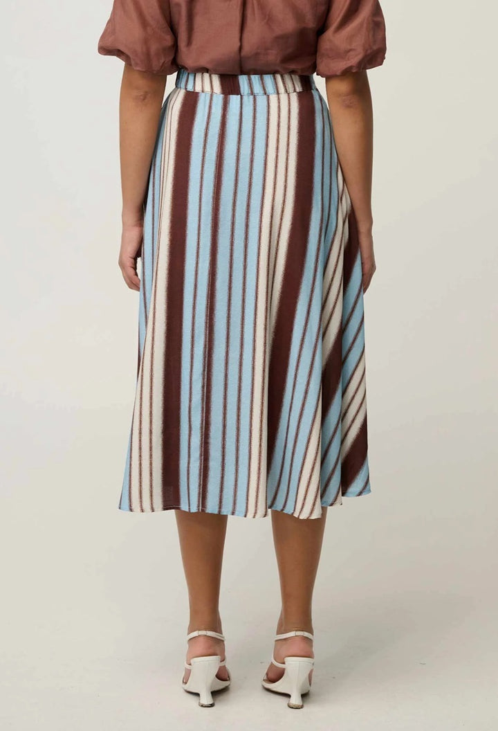 Iris Viscose Blend Skirt | Iridescent Stripe
