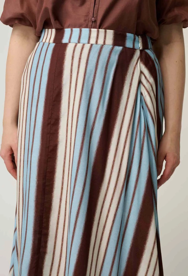 Iris Viscose Blend Skirt | Iridescent Stripe