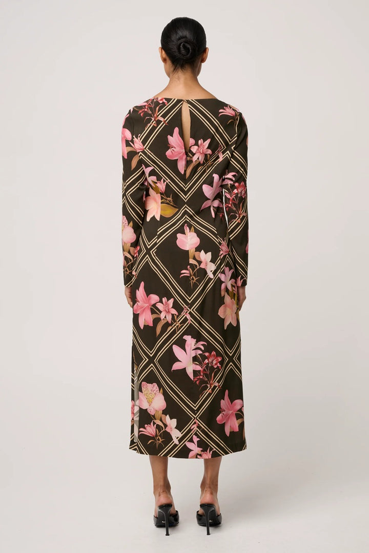 Jayden Cupro Viscose Stretch Dress | Obsidian Bloom