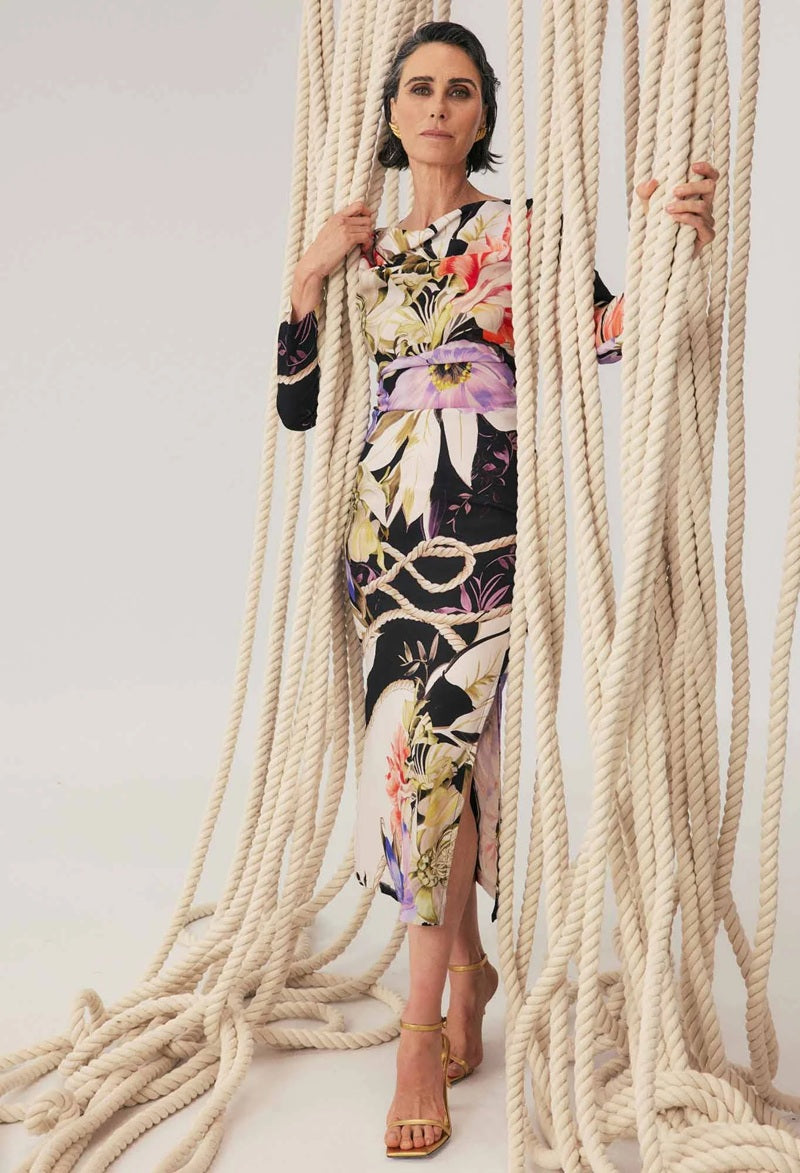 Jayden Cupro Viscose Stretch Dress | Tangled Blossom
