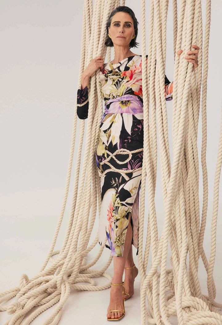Jayden Cupro Viscose Stretch Dress | Tangled Blossom