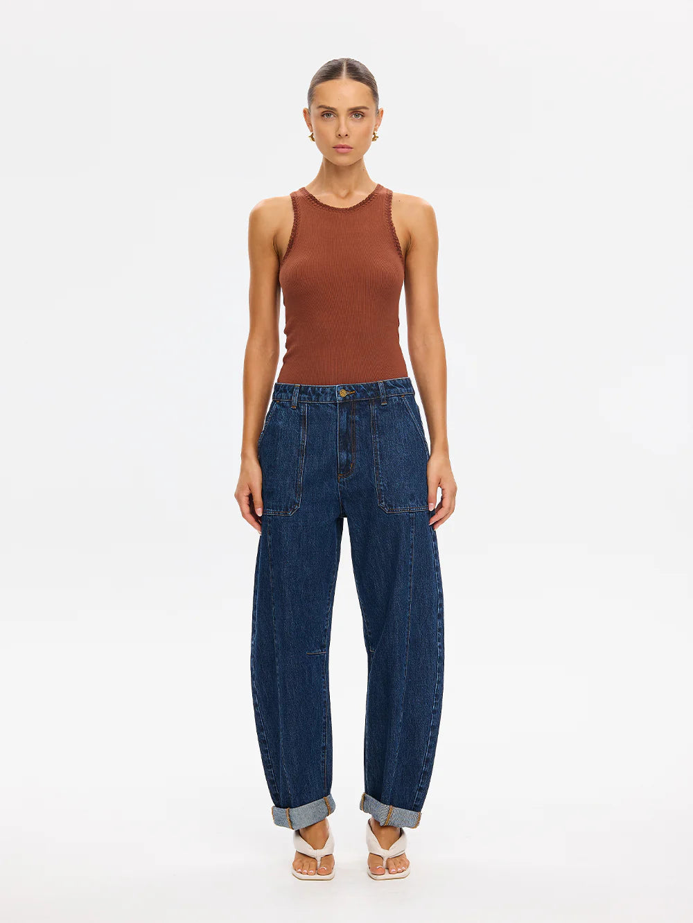 Jessica Barrel Jean | Dark Stonewash